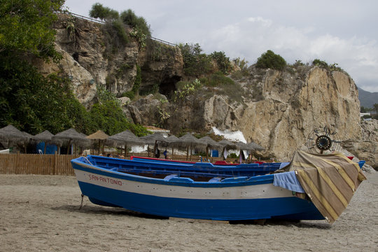 A boat on the coast of Nerja (Spain)