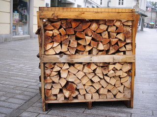 Hauszustellung - frisches Brennholz für den Kaminofen