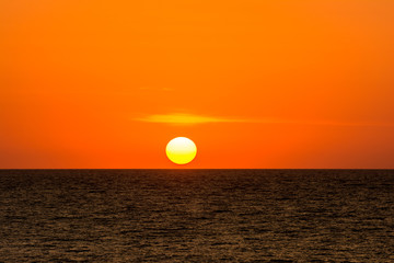 Orange Sky At Sun Rise Over The Black Sea