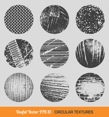 Set of vector vintage circular textures