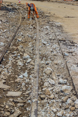 Works on the of reconstruction tram tracks 3