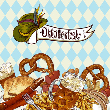 Oktoberfest celebration design with beer