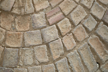 Textures of stone pathway.