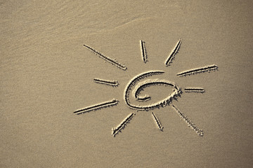 image of the sun on the sand