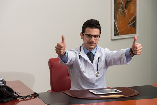 Doctor Showing Ok Sign With His Thumb Up