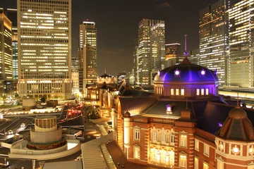 Foto op Plexiglas 東京駅　夜景 © sakikimi