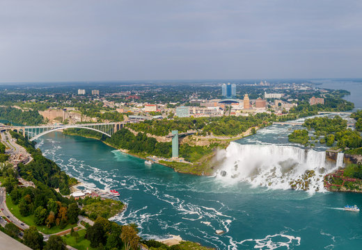 Niagara Falls view from Skylon Tower. Canada