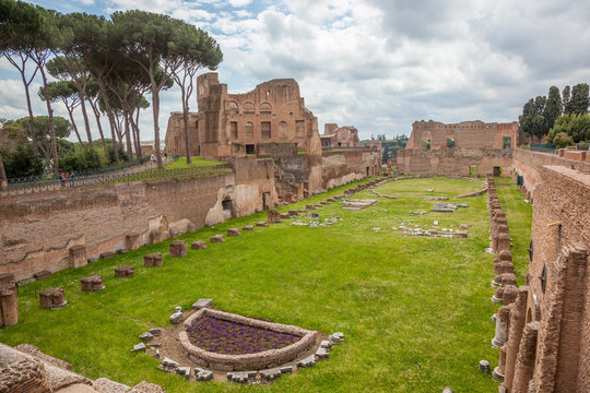Rome : le Stadio de la Domus Augustana sur le Palatino