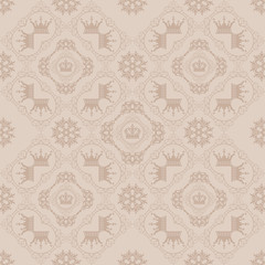 Seamless damask decorative wallpaper