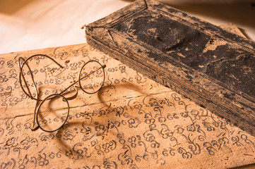 Hand Written Ancient Treatise of Lanna character with very old g