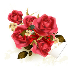 Valentine's Day background with luxury bouquet of  roses