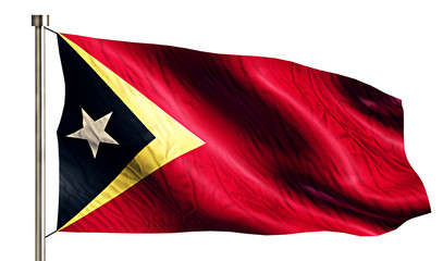 Timor Leste National Flag Isolated 3D White Background
