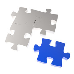 3d puzzles partnership as concept