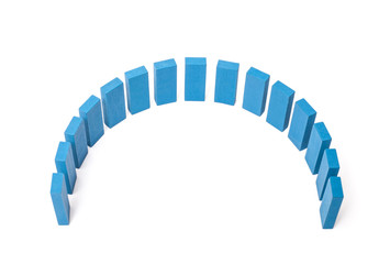 Semicircle out of blue building blocks