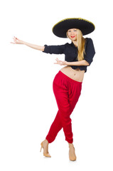 Funny mexican with sombrero hat