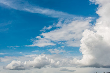 Cloudscape of bright blue sky