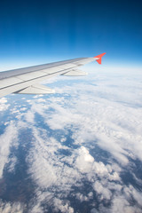 Fototapeta premium Airplane wing out of window