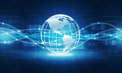 Abstract globe technology internet connection background