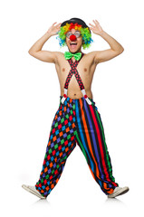 Funny clown isolated on the white background