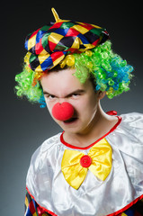 Funny clown in humor concept