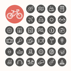 Travel and sea Icons set .Illustration eps10