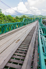 Obraz premium The Old bridge in pai city,Mae hong son,Thailand