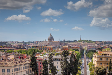 Obraz premium Vue de Rome depuis les jardins de la Villa Borghèse