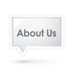 about us words on a speech bubble