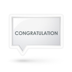 congratulation word on a speech bubble