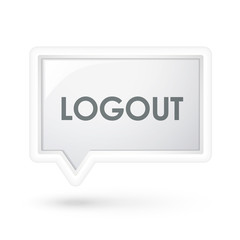 logout word on a  speech bubble