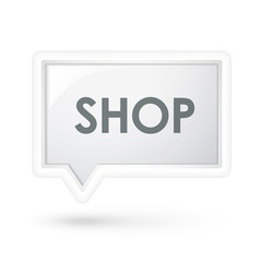 shop word on a speech bubble