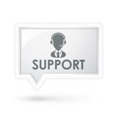 support word with service icon on a speech bubble