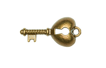 Golden key isolated on white