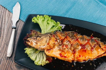 Healthy sea bass