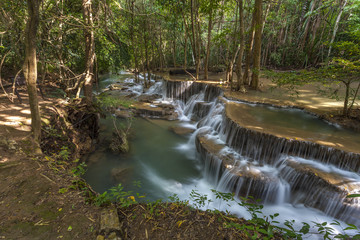 Huay Mae Kamin Waterfall in Kanchanaburi province, Thailand