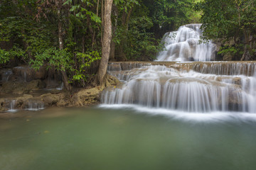 Fototapeta na wymiar Huay Mae Kamin Waterfall in Kanchanaburi province, Thailand
