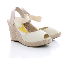 Summer shoes for women on white