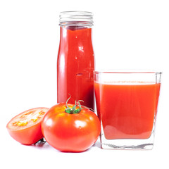 Fresh Tomatoes and Tomato Sauce with Toamato juice