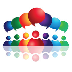 Abtsract concept of people metting. Talking. Social media.