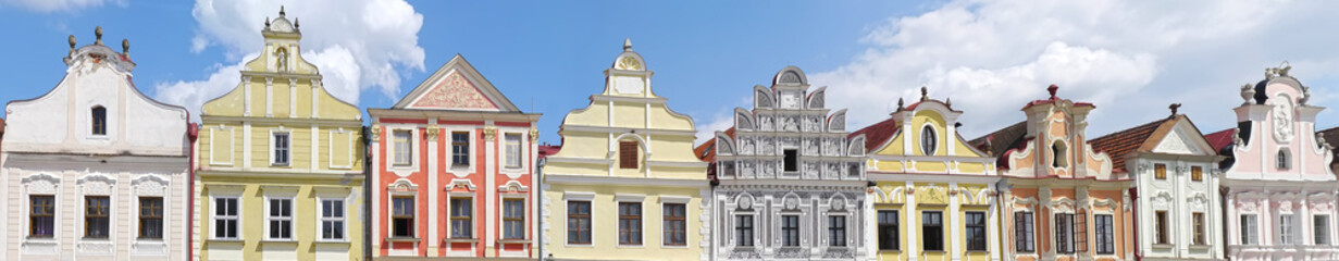 Frontages in historic town Telc