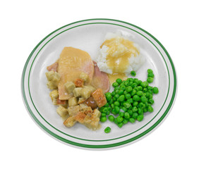 Turkey peas and mashed potato TV dinner