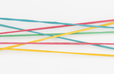 Colorful rubber bands - Stock Image macro.