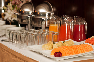 Hotel buffet with fruits