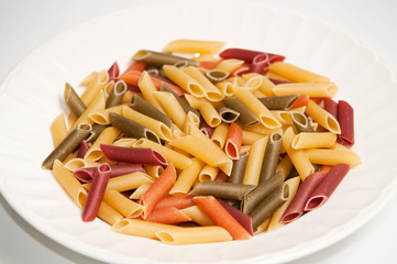 Colorful pasta plate