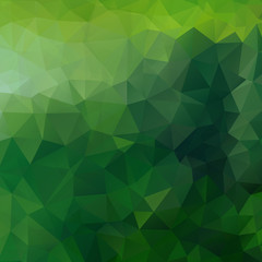 Abstract geometric background of triangles in green colors.