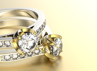 Engagement Ring with brilliant. Fashion Jewelry