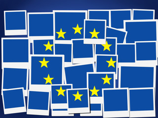 An illustration of the flag of European Union, photo frame