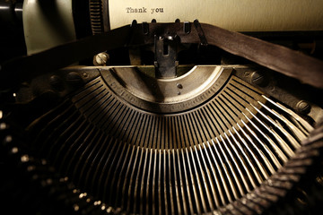 old inscription on a typewriter