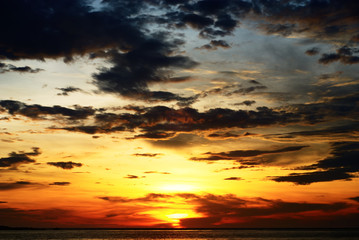 Seascape with clouds and sky