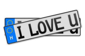 Auto Kennzeichen - i love u Ungarn